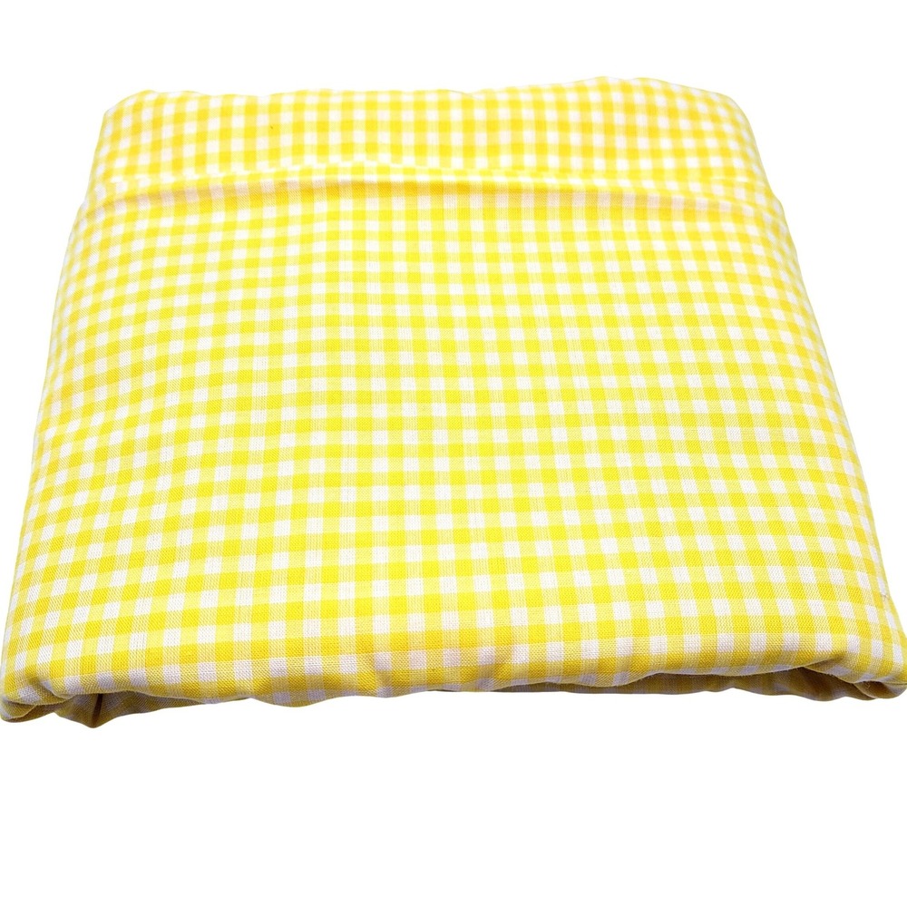 Vintage Yellow Gingham Fabric 4Yards Craft Sewing Quilting Home‎ Decor - Picture 4 of 6
